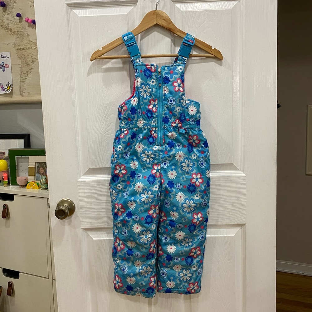 Pulse pink and blue floral snow pants